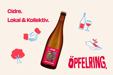 Cidre vivant - 2 Eine Flasche mit Most des Vereins Öpfelring