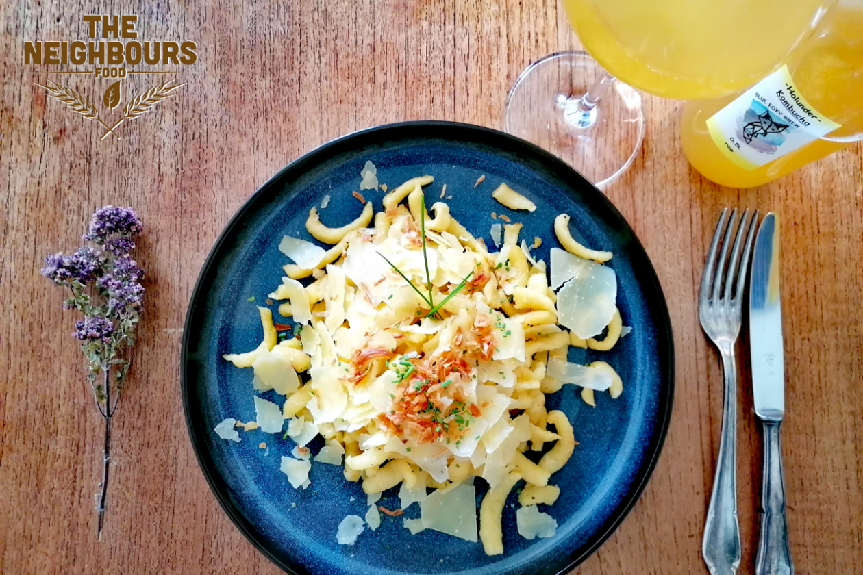 Ein Teller mit UrDinkel-Pasta