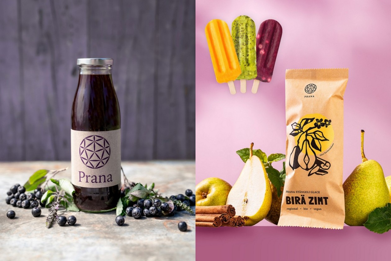 Verschiedene Lebensmittel-Produkte von Prana