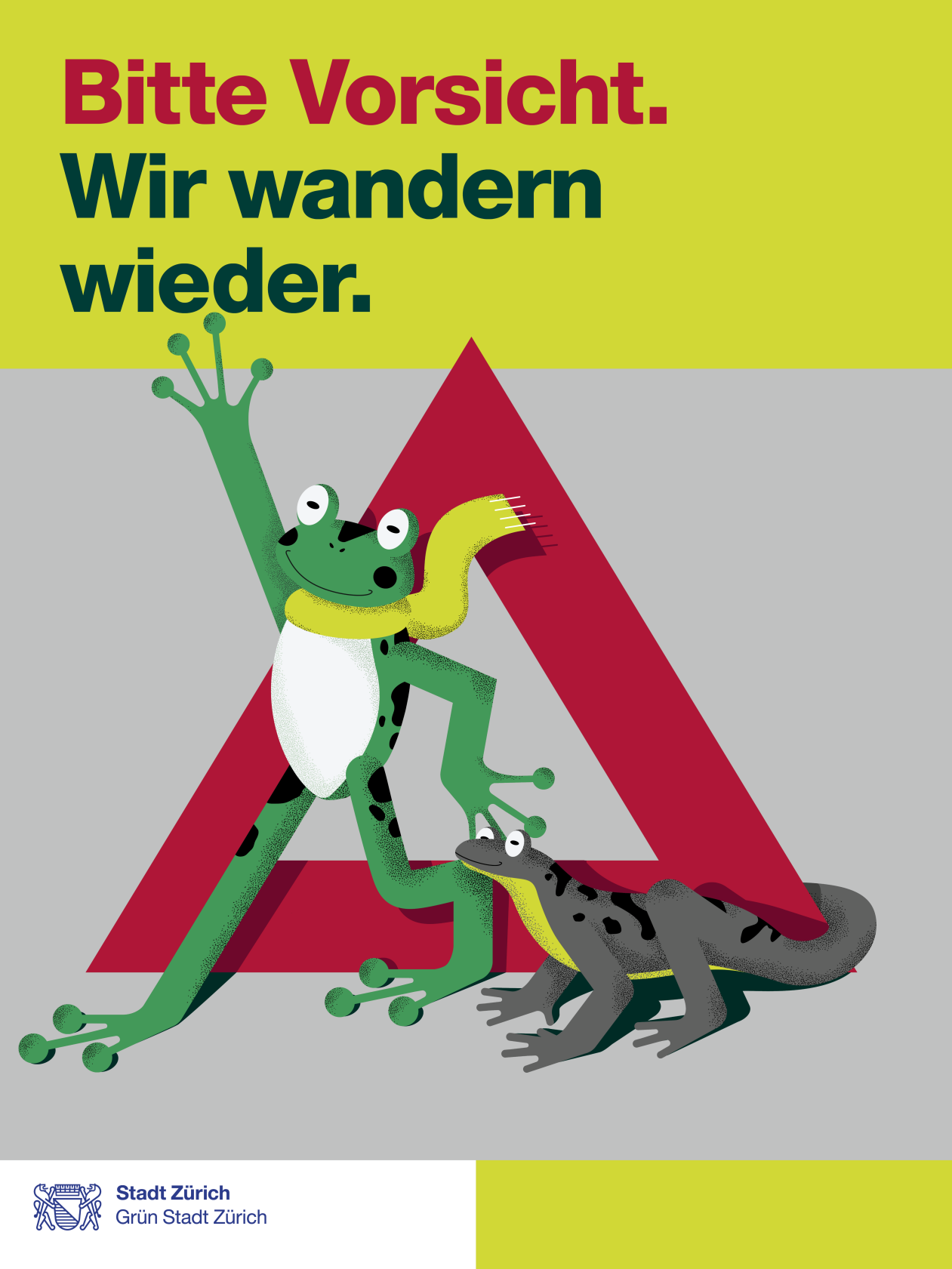 Plakat von Grün Stadt Zürich zur Amphibienwanderung